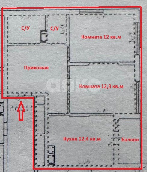 Фото №12: 2-комнатная квартира 57 м² - Молодёжное, мкр. жилой комплекс Солнечный Парк, ул. Парковая, 2