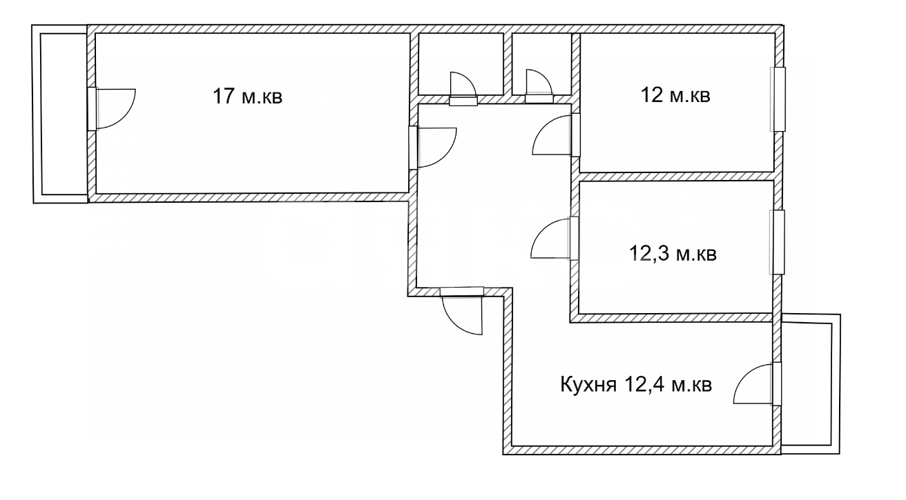 Фото №2: 3-комнатная квартира 76 м² - Молодёжное, мкр. жилой комплекс Солнечный Парк, ул. Парковая, 2