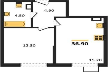 Фото №1: 1-комнатная квартира 36 м² - Краснодар, мкр. Парк Победы, 