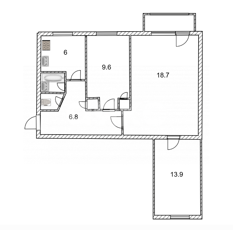 Фото №14: 3-комнатная квартира 59 м² - Симферополь, Киевский, мкр. 430-й квартал, ул. Ростовская, 14