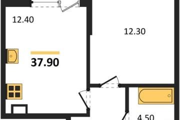 Фото №1: 1-комнатная квартира 37 м² - Краснодар, мкр. Парк Победы, 